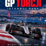 Formuła 1 GP Turcji – plakat z bolidem i panoramą Stambułu